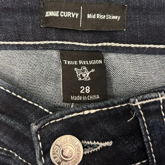 True Religion Jennie Mid Rise Flap Curvy Skinny Jean Horseshoe Y2K Rockabilly - Picture 9 of 10